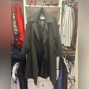 Hunter Green Nine West Double Breasted Coat L